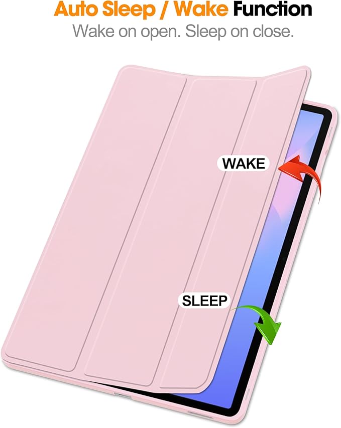 for Galaxy Tab S10 FE Plus Case 13.1 Inch 2025 (Model: SM-X620/SM-X626B) Trifold Stand Cover with S Pen Holder [Auto Wake/Sleep] PU Leather + Soft TPU Back Shell for Tab S10 FE+ 13.1Pink