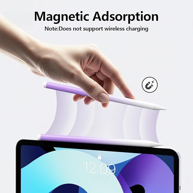 Stylus Pen for iPad 6th-11th Generation-2X Fast Charge Active Pencil Compatible with 2018-2025 Apple iPad Pro 11/12.9/M4 iPad Air 3/4/5/M2/M3iPad mini 5/6 Gen-Gradient White Purple