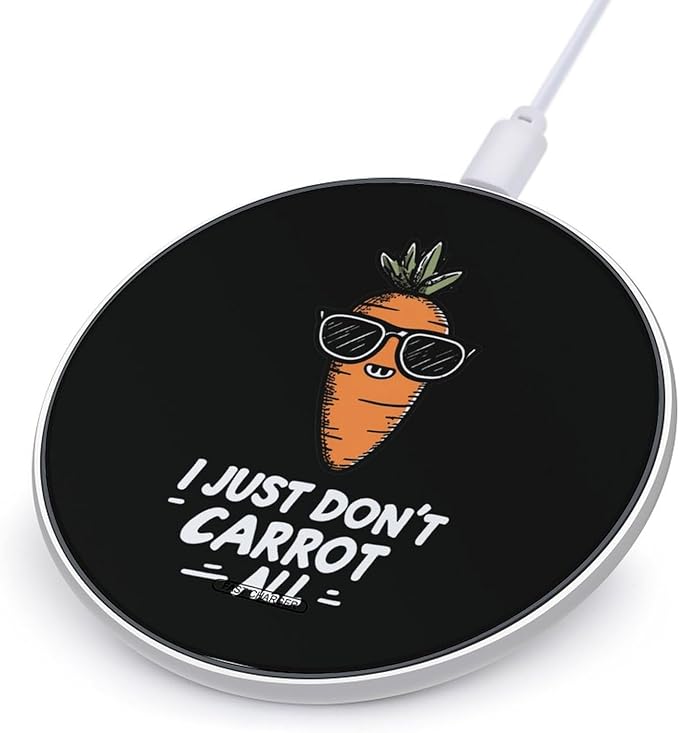 Funny Carrot Fast Portable Charger 10W Funny Graphic Phone Charging Pad with USB Cable