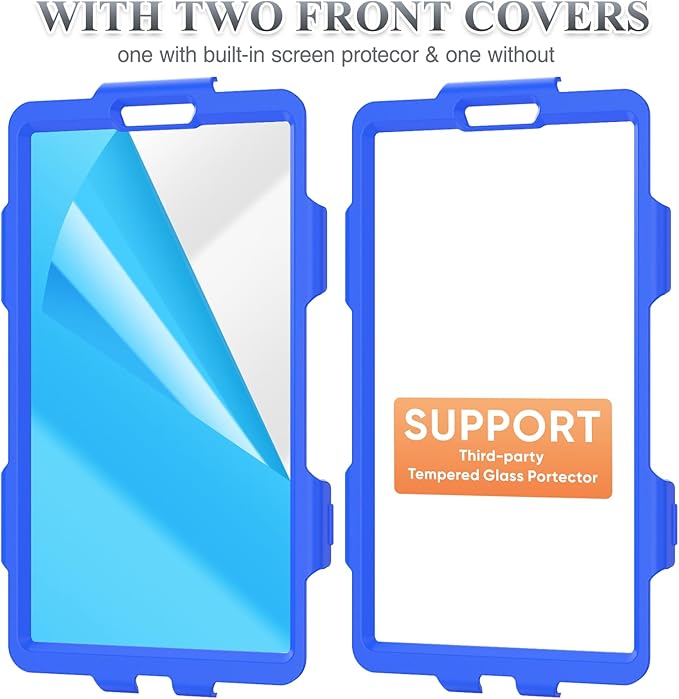 SEYMAC stock Case for Samsung Galaxy Tab A11 8.7'' Full-Body Drop Protection Case with Screen Protector Pencil Holder [360° Rotating Hand Strap] &ampStand Blue+Black
