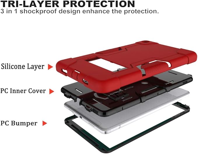 Mignova Case for LG G Pad 5 10.1 inch Tablet Case Hybrid Kids Friendly Drop Shockproof Hybrid High Impact Armor Defender Rugged Protective Case for LG G Pad 5 10.1 inch FHD Tablet 2019 (Red+Black)