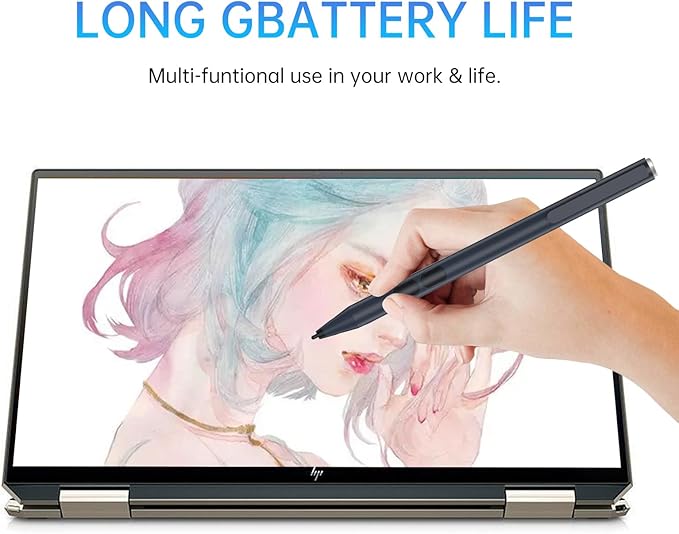 Stylus Pen for HP Omnibook Pen for HP Envy x360 Pavilion x360 Specter x360 Touchscreen Laptops with 2500h Battery Life Palm Rejection &amp 1024 Pressure Sensitivity