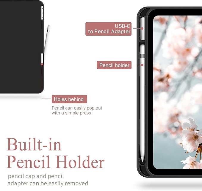 Antbox Case for iPad (A16) 11th (11'')/ 10th Generation (10.9'') High Grade Skin-Touch Vegan Leather with Built-in Pencil Holder Auto Sleep/Wake Function (Peach Pink)