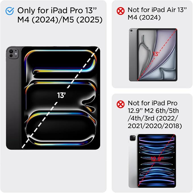 Spigen for iPad Pro 13 inch Case M5/M4 (2025-2024) Urban Fit Protective Premium Fabric Tri-Fold Cover with Pencil Holder Rose Gold