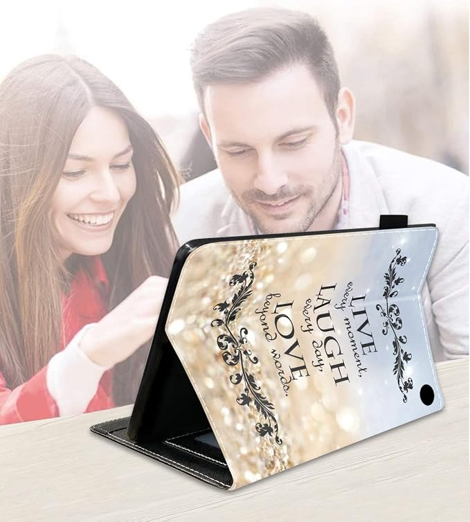 Rainbow Glitter Quote Live Laugh Love