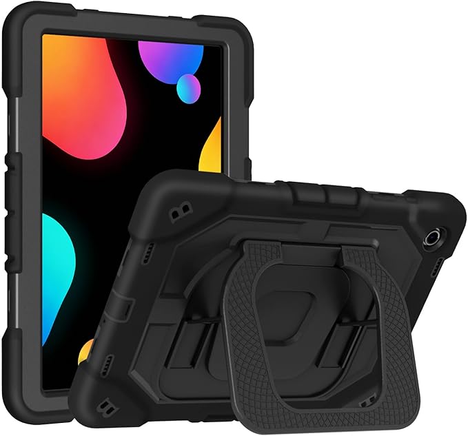 Case for Samsung Galaxy Tab A11+ 11 Inch 2025 (X230/X236B) Heavy Duty Shockproof Rugged Stand Hand Strap Protective Tablet Case for Tab A11 Plus Black+Black
