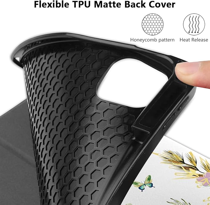 DONGKE Case for iPad Pro 11 inch (4th 3rd 2nd &amp 1st Gen) 2022 2021 2020 2018 Trifold Stand + Pencil Holder + Auto Wake/Sleep + Soft TPU Protective Stand Back Cover Floral