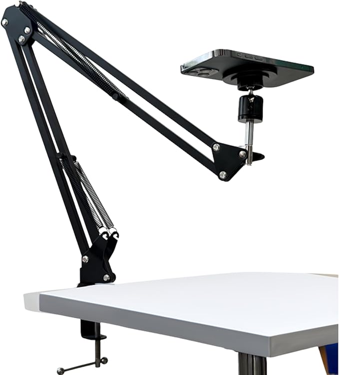 Da Vinci Eye Overhead Phone Stand and Holder - Flexible Arm Phone Stand - Camera Holder with Clamps for Live Streaming Webcams and Recording Videos (MagSafe Compatible)