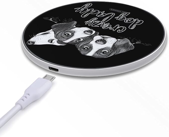 Crazy Dog Lady Phone Charger Magnetic Charging Pad Anti-Slip with USB Cable