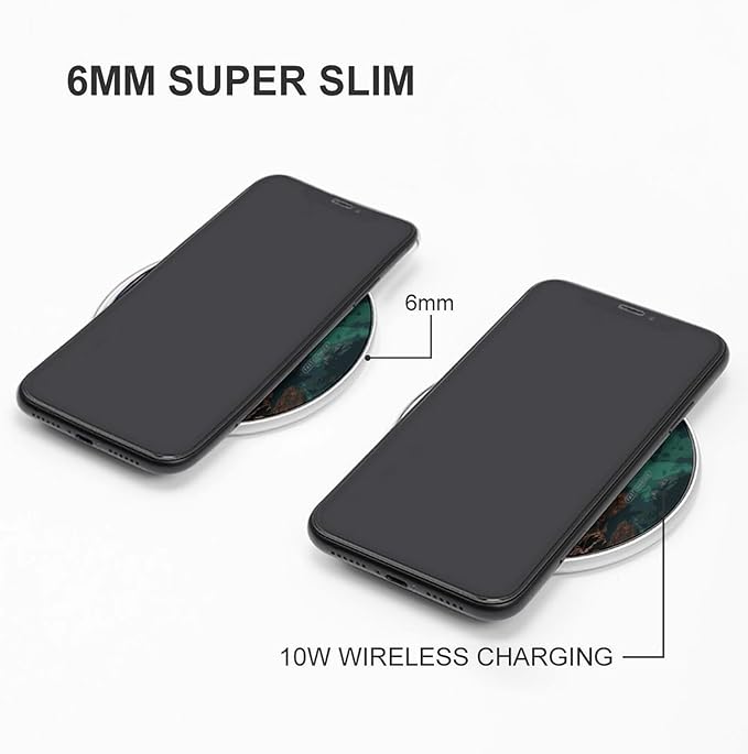 Norway Islands Wireless Charger Fast Wireless Charging Pad with USB Cable 10W Anti-Slip Magnetic Wireless Charger Portable Slim Charger Puck Travel Charging Station