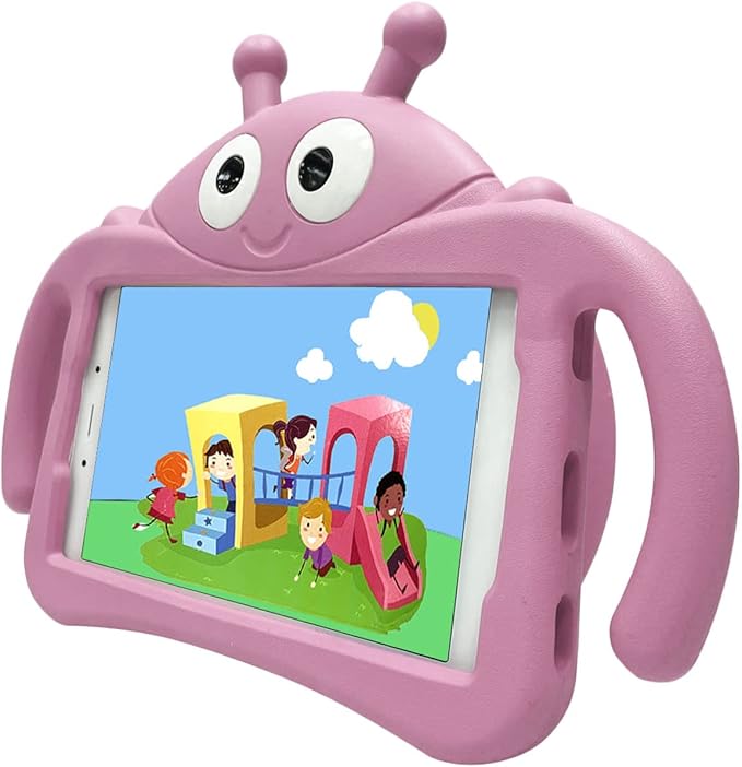 for Alcatel Joy Tab 2 Case for Kids Children Friendly Shockproof Protective Stand Handle Cover for Joy Tab 2 Case Alcatel 2020 8 Tablet (Model: 9032Z) for Boys Girls Cute Ladybug - Pink