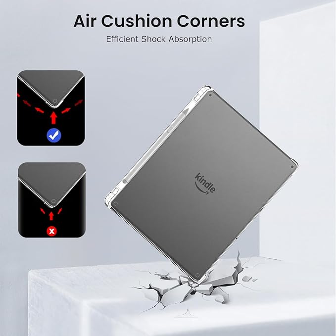 TPU Clear Tablet Case with Pen Slot Compatible with Kindle Scribe Colorsoft 11inch Slim Transparent Soft Cover Anti-Scratch Shockproof Flexible Protective Shell