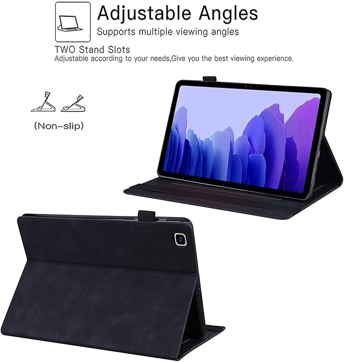Flip Case for Samsung Galaxy Tab S10 FE+ Plus 2025 13.1 inch PU Leather Stand Soft Back Smart Auto Wake/Sleep CoverAdjustable Stand Shell w/Card Slots/Pen Holder/Front Pocket - Black