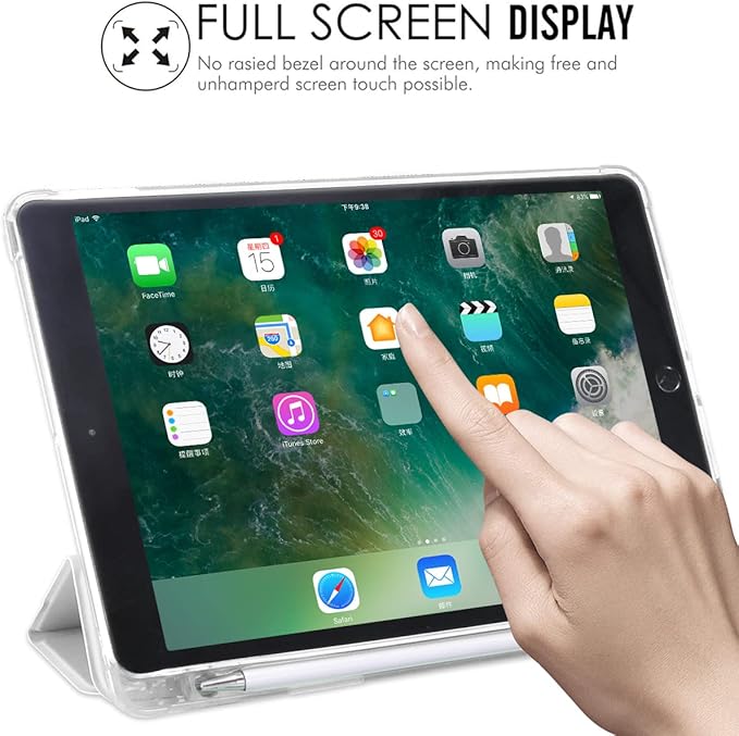 JOYLAND Colorful Flowers Floral Pad Case Cover for 11 Inch iPad Pro 2018/2020/2021 White Case with Pencil Holder Smart Trifold Stand Cover Soft TPU Cover for iPad Pro 11 (2018/2020/2021)