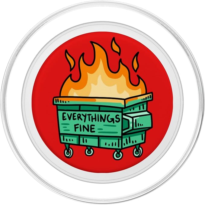 PopSockets Phone Grip – Funny PopSocket - Everythings Fine PopSockets PopGrip for MagSafe