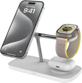 B0D8VYKY3B：Wireless Charging Station3 in 1 Charging StationWireless Charger Stand for iPhone 16/15/14/13 SeriesWatch Airpods Magnetic Wireless Charger StandAdjustable Angle Travel Charger (WHITE)