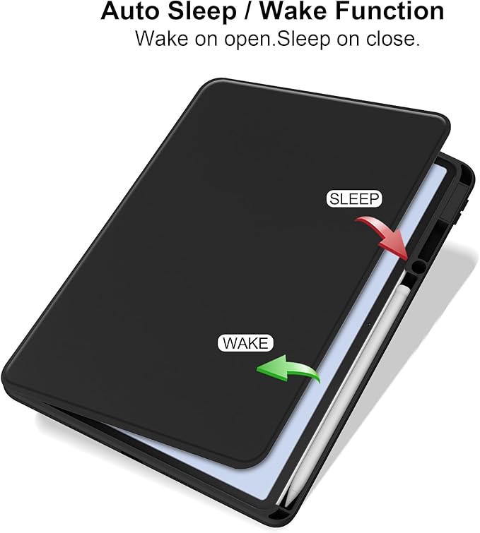 Rotating Case for Huawei MatePad SE 11 inch 2024 with Pencil Holder360 Degree Rotation Protective Stand Smart Tablet Slim Hard Shell Folio Cover Clear Back Auto Wake/Sleep (Black)