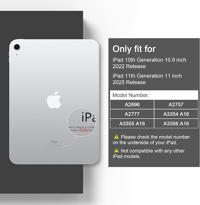 DONGKE Case for iPad (A16) 11th Generation 11 inch 2025 &amp iPad 10th Gen 10.9 inch 2022 [Built-in Pencil Holder] Clear Acrylic Back Trifold Stand Smart Cover Auto Sleep/Wake Wildflower &amp But