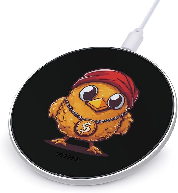 Fried Chicken Dollar Wireless Charger Anti-Slip Wireless Charging Pad Slim Charger Mat for Men Women