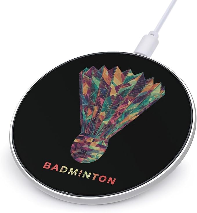 Badminton Geometric Fragments Phone Charger Magnetic Charging Pad Anti-Slip with USB Cable