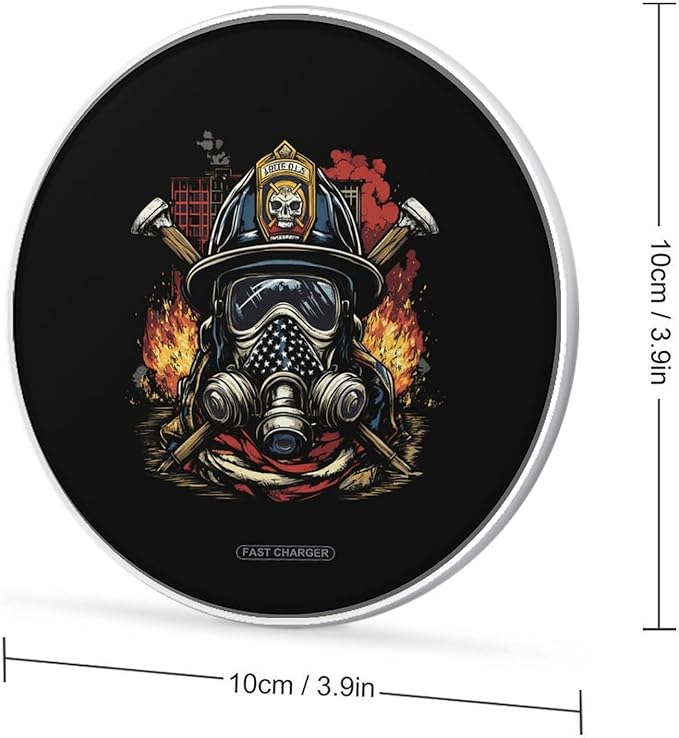 Firefighter Fireman Wireless Charger Anti-Slip Wireless Charging Pad Slim Charger Mat for Men Women