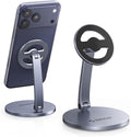 ORICO Magnetic Phone Stand for Magsafe Adjustable Foldable Aluminum Alloy Stand for iPhone 17/16/15/14/13/12 Pro Max Air/Magsafe Case Phone Holder for Desk Streaming &amp Video Calls - PS1 Gray
