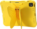 Butterfly Kids Case for iPad Air 13 Inch M3/M2 (2025/2024) iPad Pro 13 M5/M4 (2025/2024) iPad Pro 12.9 (2022/2021/2020/2018) 3D Cartoon EVA Foam Shockproof Stand Cover for Girls - Yellow