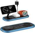 3 in 1 Fast Wireless Charger Stand for iPhone Foldable Travel Charging Station for Magsafe for iPhone 17/Air/16/15/14/13/12 Series Apple Watch Series AirPods pro/2/3/4 2025 Christ mas Gifts (Blue)
