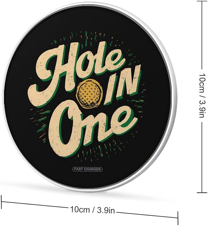 Golf Hole in One Fast Portable Charger 10W Funny Graphic Phone Charging Pad with USB Cable