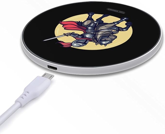 Knights-Horse Sword Helmet Wireless Charger Anti-Slip Wireless Charging Pad Slim Charger Mat for Men Women