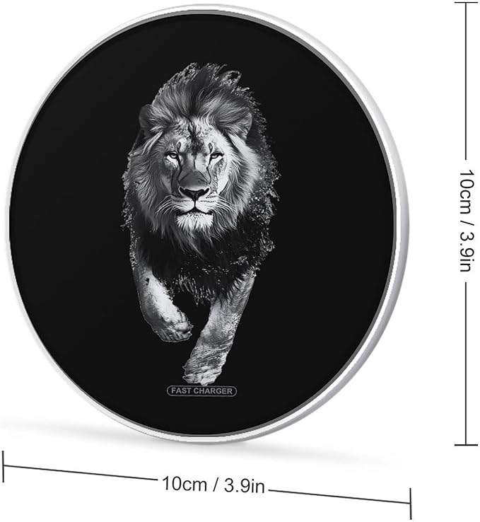 African Lion Wireless Charger Anti-Slip Wireless Charging Pad Slim Charger Mat for Men Women