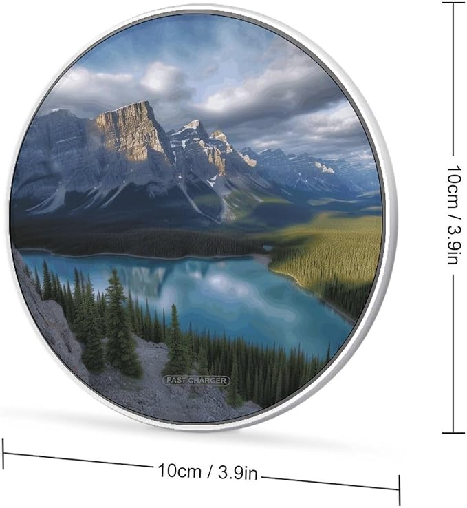 Banff National Park Wireless Charger Fast Wireless Charging Pad with USB Cable 10W Anti-Slip Magnetic Wireless Charger Portable Slim Charger Puck Travel Charging Station