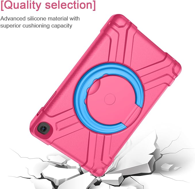 Compatible with Samsung Galaxy Tab A 10.1 T510/T515 10.1 inch Tablet CaseRugged Kids Case with Stand Lightweight Shockproof Kids Friendly Tablet Cover Rose Red+Blue