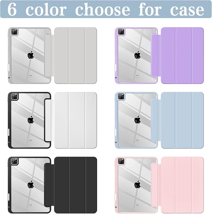 Tuiklol Personalized Photo for M2 iPad Pro 12.9 Inch 6th/5th/4th/3rd Generation 2022 2021 2020 2018 Release Buit in Pencil Holder with Shockproof Cover Clear Back Shell Auto Wake/SleepCustom Photo