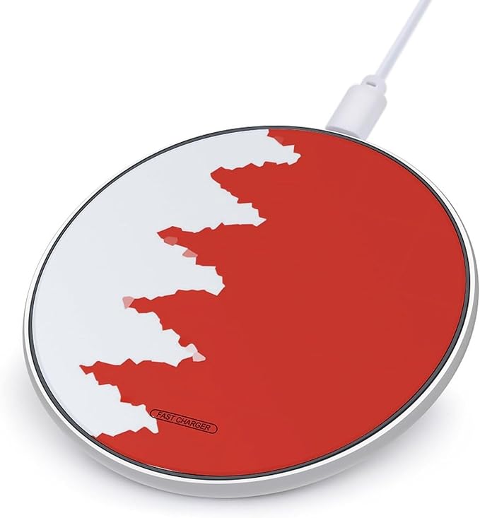 Bahrain Bahrainian Flag Fragments Fast Portable Charger 10W Funny Graphic Phone Charging Pad with USB Cable
