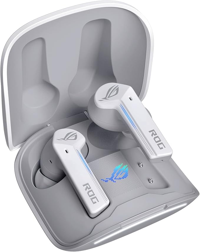 ASUS ROG Cetra True Wireless Gaming Earbuds – Bluetooth Low-Latency ANC Noise Cancelling Touch Control IPX4 Water Resistant 27Hr Battery Wireless Charging for PC Mobile Switch Ally/X - White