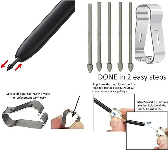 S24 Ultra Stylus Pen (WithBluetooth) Replacement for Samsung Galaxy S24 Ultra 5G All Versions Touch Pen +Tips/Nibs. (Titanium Gray/S24 Ultra)