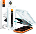 Spigen AluminaCore Tempered Glass Screen Protector [Glas.tR EZ Fit - Privacy] designed for iPhone 17 Pro Max | iPhone 16 Pro Max [2 Pack] 9H+ Hardness Aluminum-Enhanced Durability