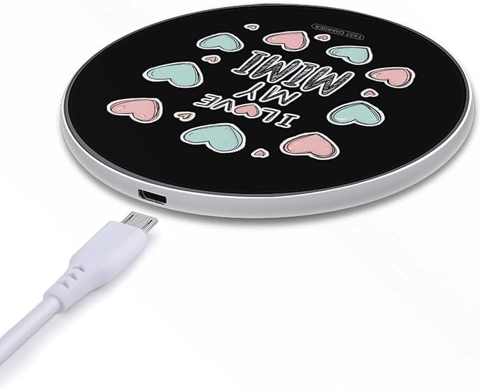 I Love My Mimi Fast Portable Charger 10W Funny Graphic Phone Charging Pad with USB Cable