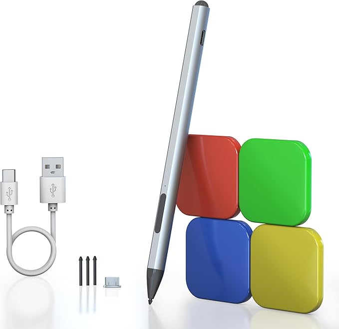 Surface Pen Stylus for Microsoft Surface Pro - 75 Day Battery Life+4096 Tilt Pressure+Touchscreen Pen Cap Work for Surface Pro 11/10/9/8/7/6/5/4/3/X Surface Go 3/2/1 Surface Book/Laptop/Studio 3/2/1