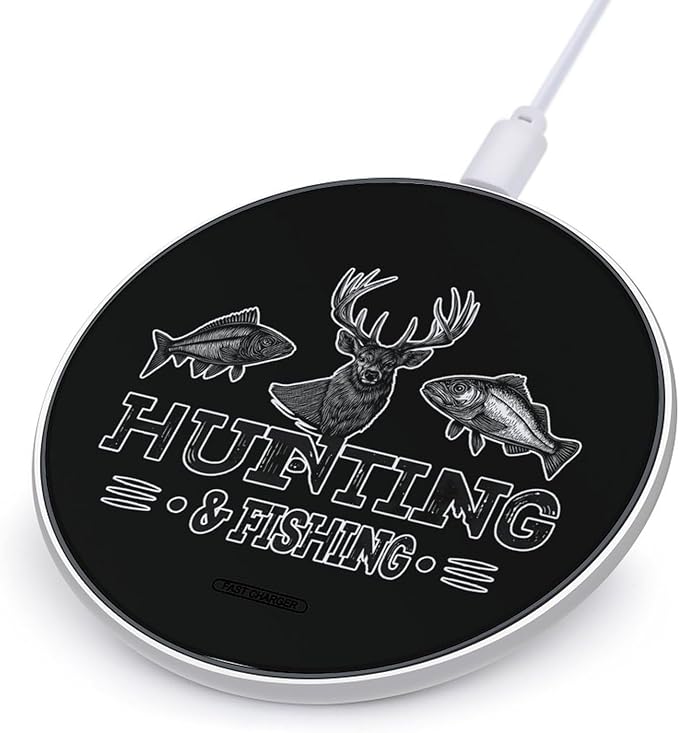 Hunting Deer Fishing Fish Phone Charger Magnetic Charging Pad Anti-Slip with USB Cable