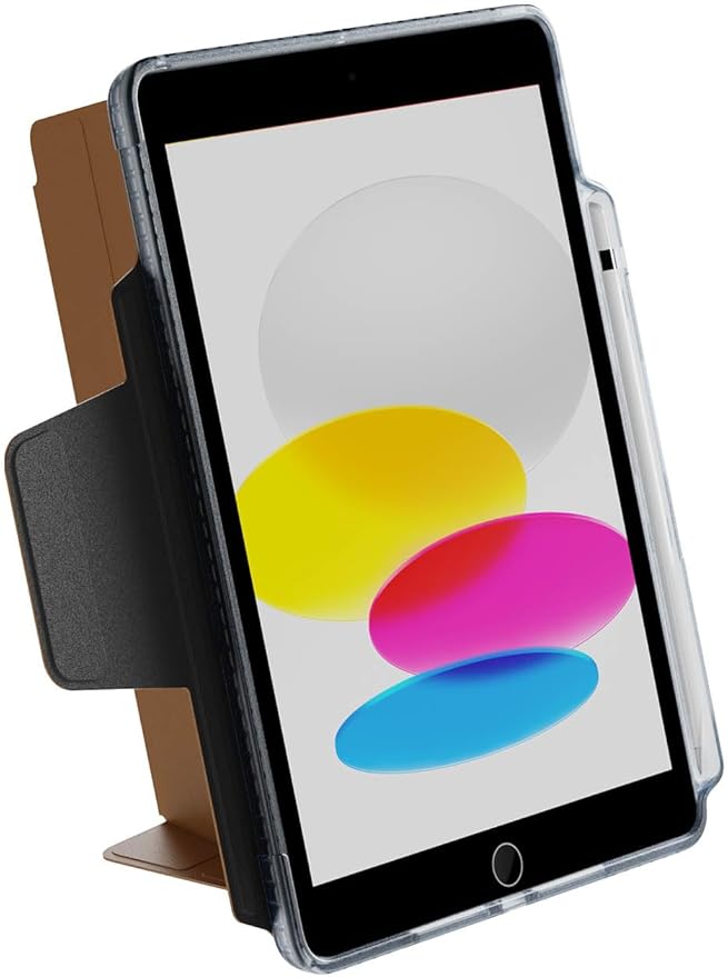 Tech21 EvoFolio case for iPad 7th/8th/9th Gen - Impact Protection iPad case with Multi-Angle Viewing Wake/Sleep Cover - Tan