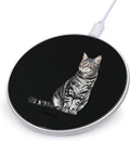 Striped Domestic Cat Fast Portable Charger 10W Funny Graphic Phone Charging Pad with USB Cable