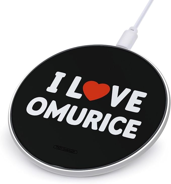 I Love Omurice Fast Portable Charger 10W Funny Graphic Phone Charging Pad with USB Cable