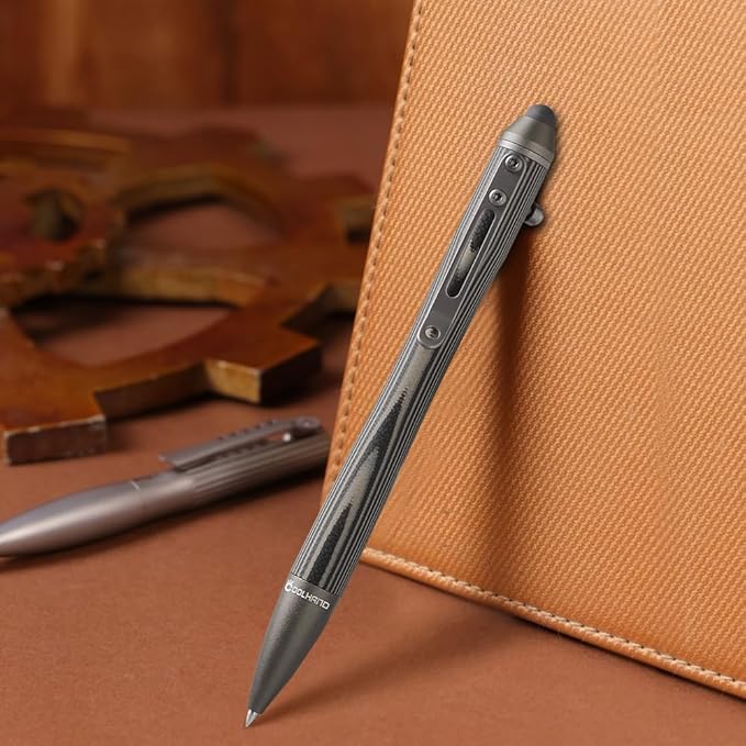 Cool Hand 5.7'' Bolt Action Pens EDC Ballpoint Ink Refillable Stylus for Touch Screen G10 Body w/Pocket Clip Ergonomic Grip with a Free Refill 5374-B