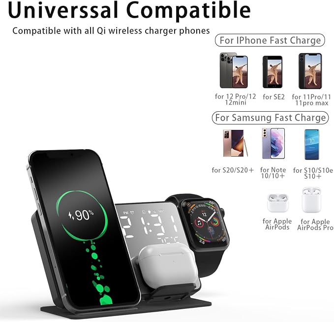 Multi Functional Alarm Clock W669 Black