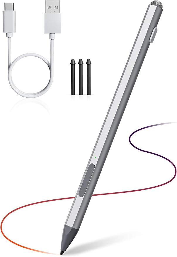 Microsoft Surface Pen Stylus Pro USB-C Fast ChargeSurface Active Stylus 4096 Pressure SensitivityCompatible with Surface Pro11/10/9/8/X/7/6/5/4/3Surface Go4/3/2/1Surface Book/Laptop/Studio