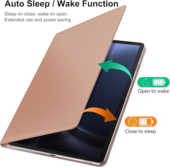 DUNNO Magnetic Case Cover for Samsung Galaxy Tab S10+ Plus 12.4-Inch 2024 / S9+ / S9 FE+ 12.4-Inch 2023 With S-Pen Holder Slim Lightweight Folio Tablet Case Auto Wake/Sleep (Rose Gold)