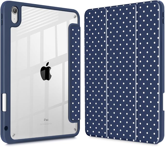 Navy Bleu polka dots