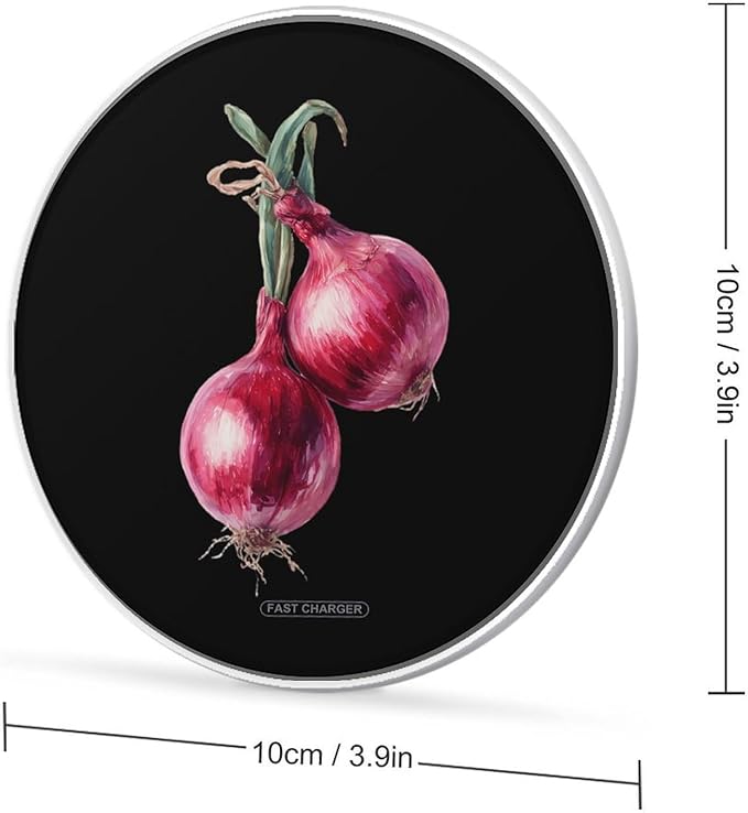 Red Onions Fast Portable Charger 10W Funny Graphic Phone Charging Pad with USB Cable